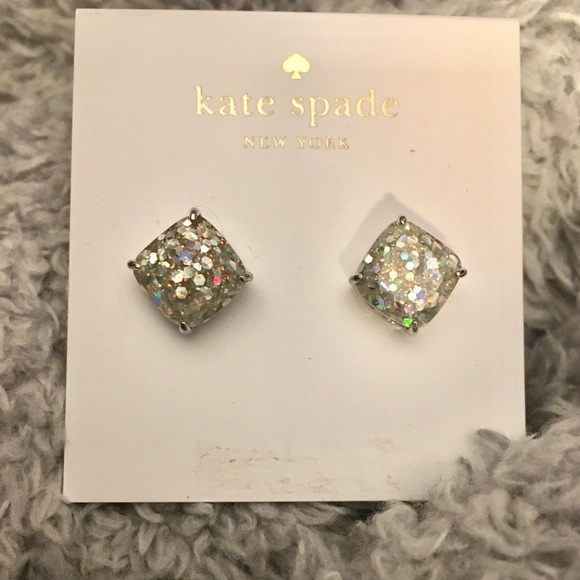 kate spade Jewelry - kate spade Faux Opal Silver Glitter Earrings